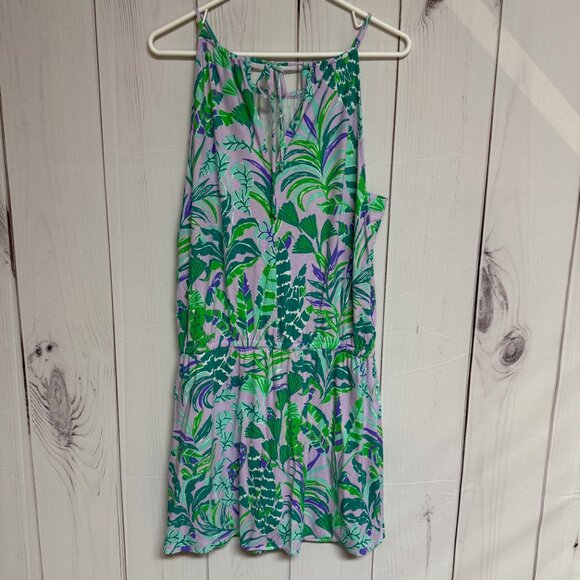 Lilly Pulitzer Gianni Skort Romper Purple Iris on the Chase M EUC - Picture 6 of 13
